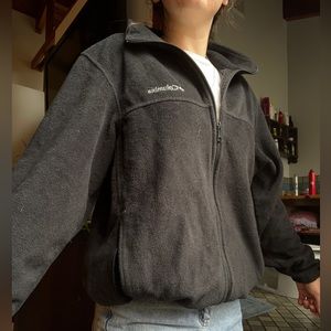 COLUMBIA FLEECE ZIP UP ADJUSTABLE BLACK NORTHFACE SIZE SMALL/MEDIUM